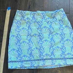 Blue and Green Pineapple Print Skort